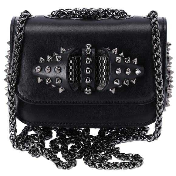Christian Louboutin Sweet Charity Crossbody Shoulder Bag Black Leather